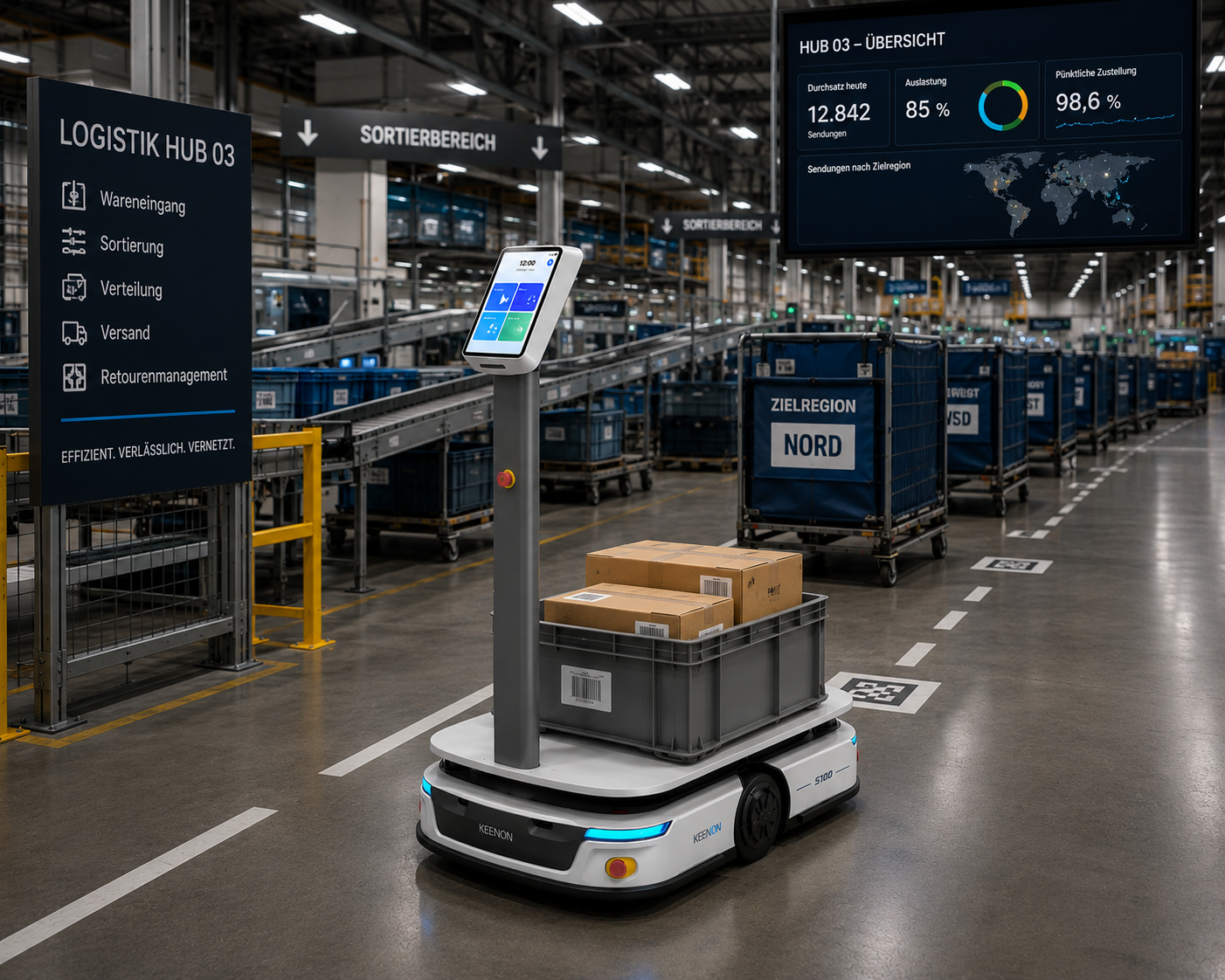 Logistikzentren-Hubs-Keenon-Schwerlastroboter-S100